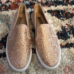 Rose gold loafers